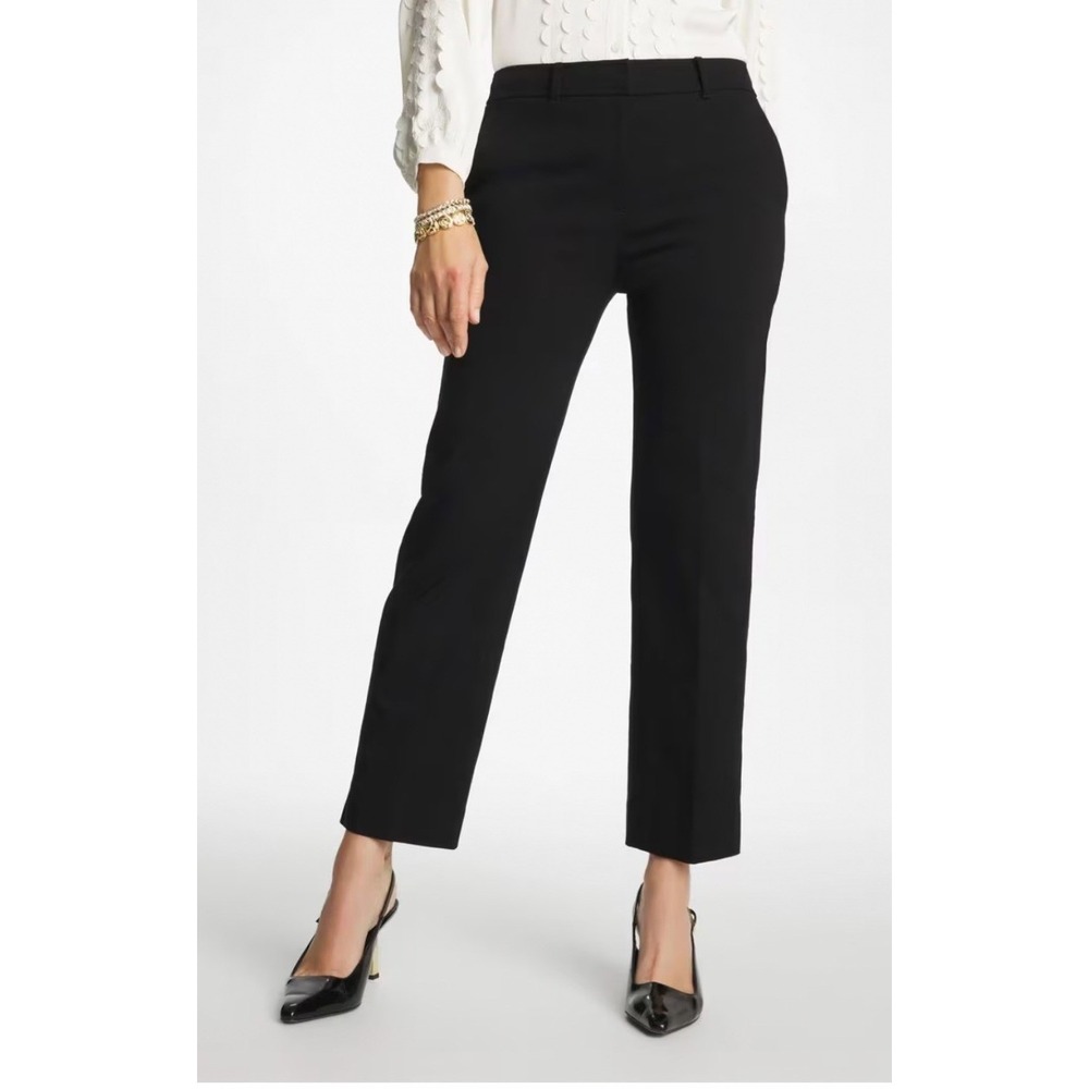 Chicos So Slimming Emme Fly Front Straight Crop Pants Black Size 1.5 US 10